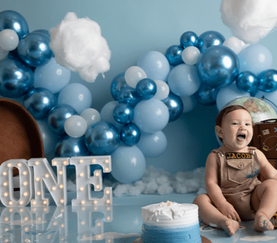 baby boy, balls blue, cake smash